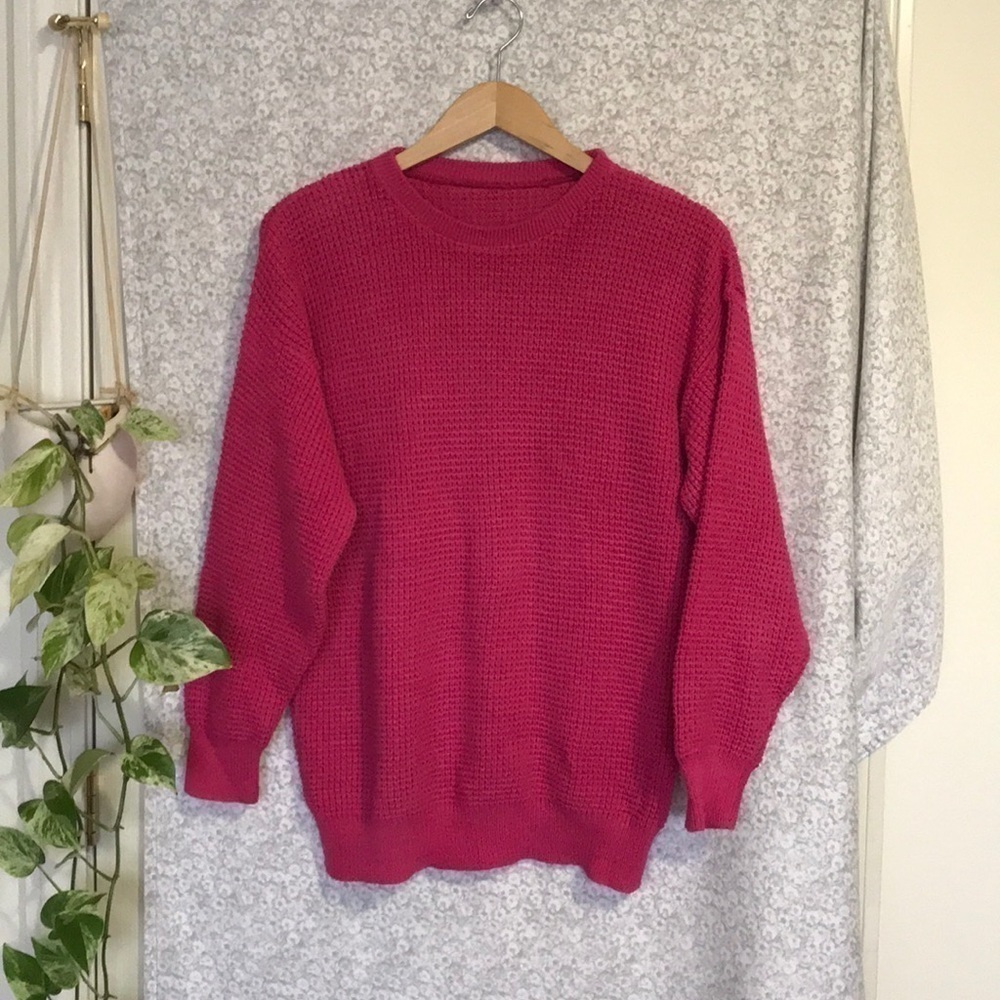 VTG waffle knit pink sweater